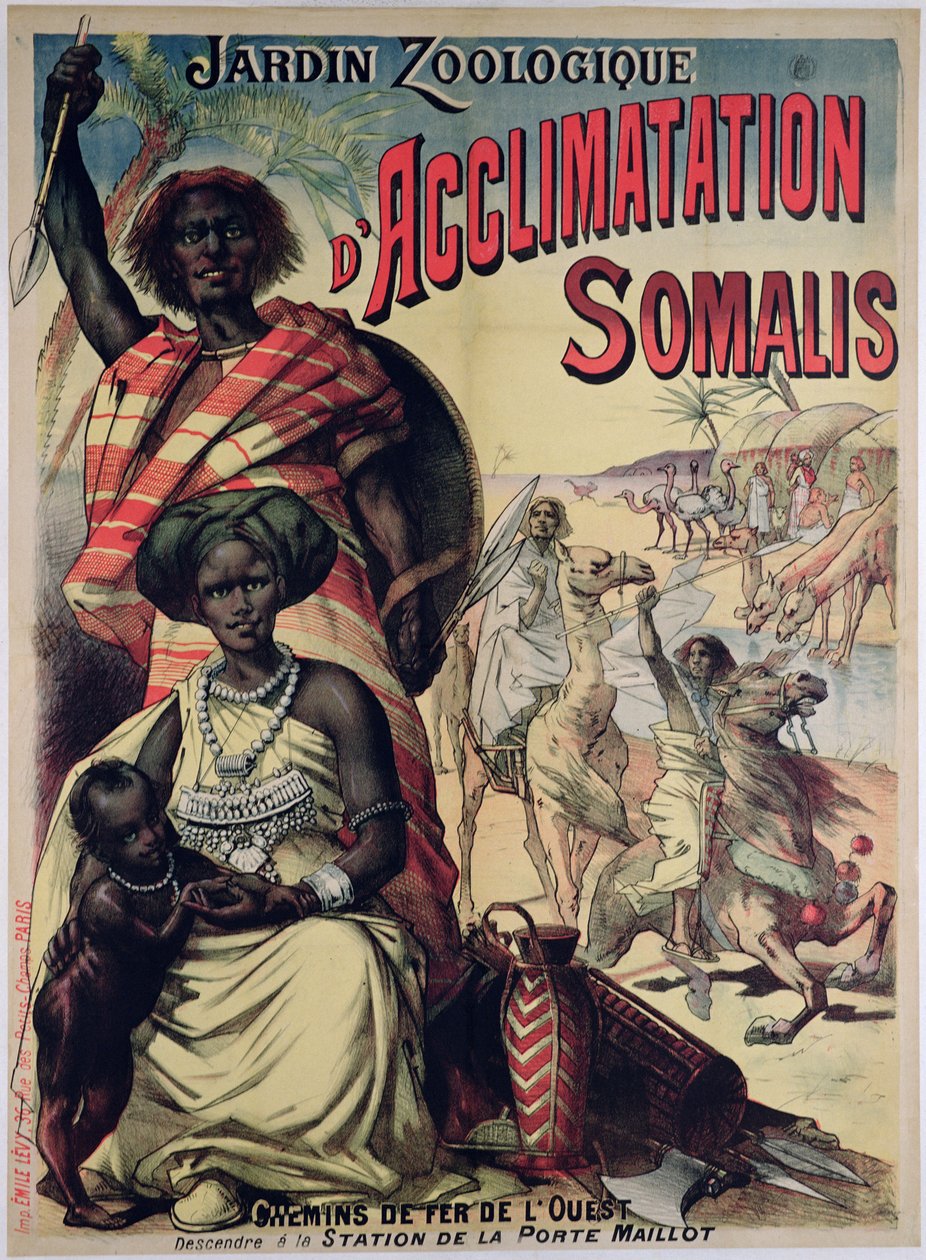 Poster advertising the Somalian park at the Jardin Zoologique, Paris by French School