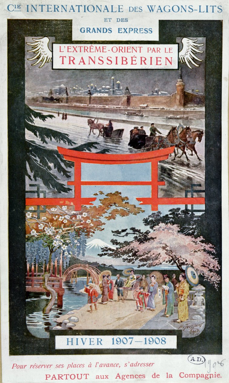 Poster Advertising the Trans Siberian Railway, Winter 1907-8 by French School