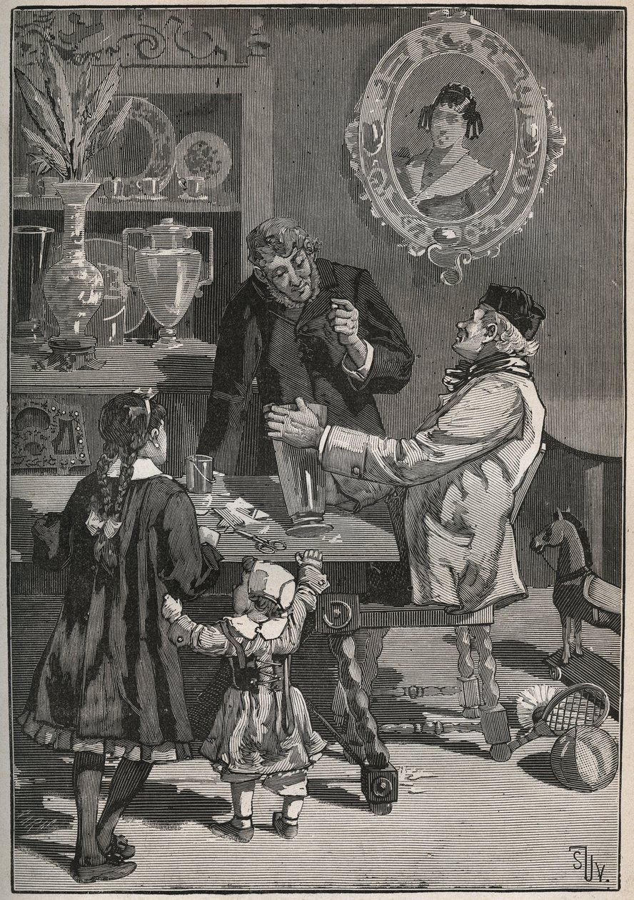 Potichomy, a 19th Century Process to Imitate Porcelain Vases from China and Japan. Engraving from 1880 in 