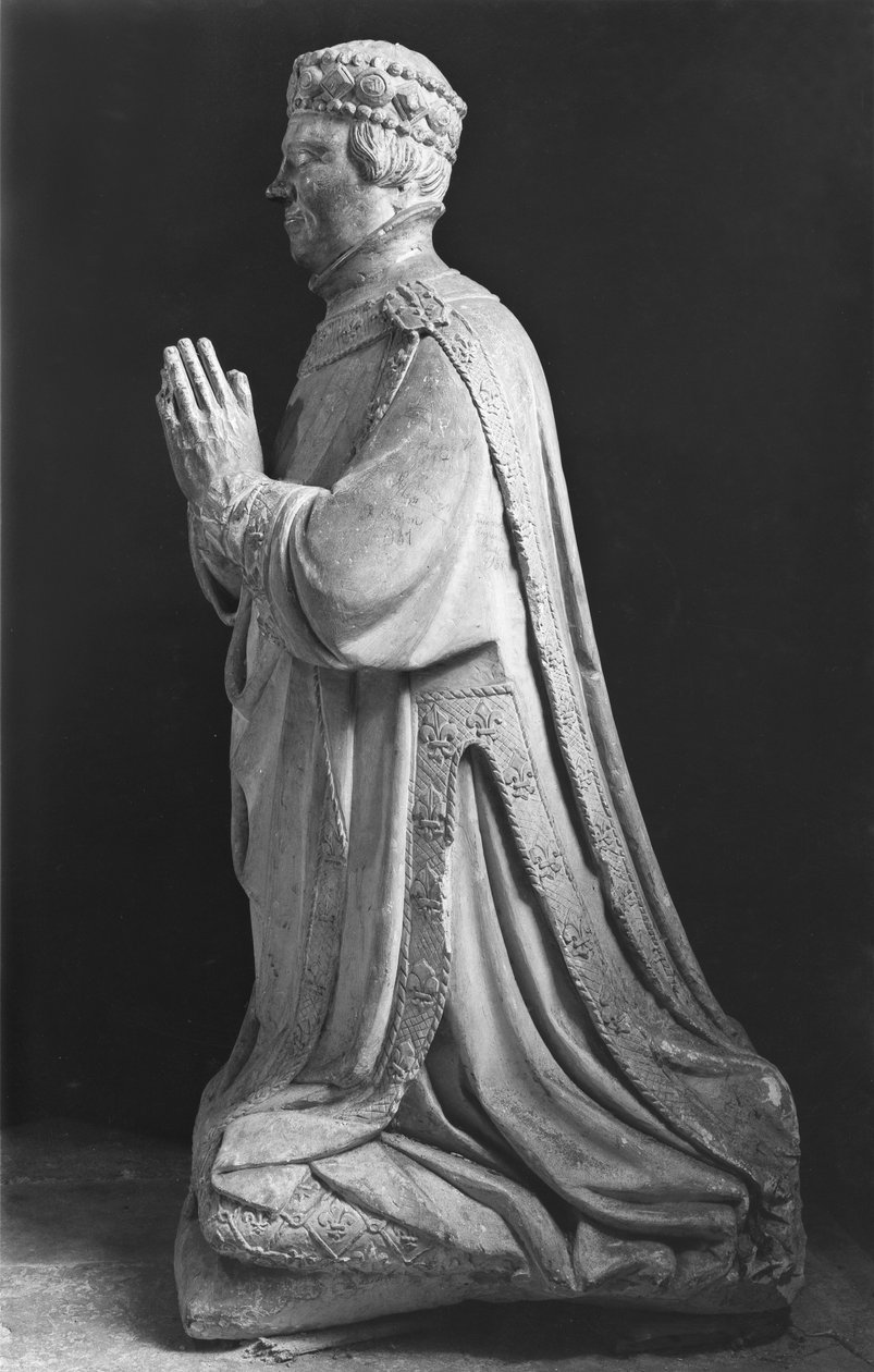 Praying kneeling figure of Duc Jean de Berry (1340-1416) Count of Poitiers by French School