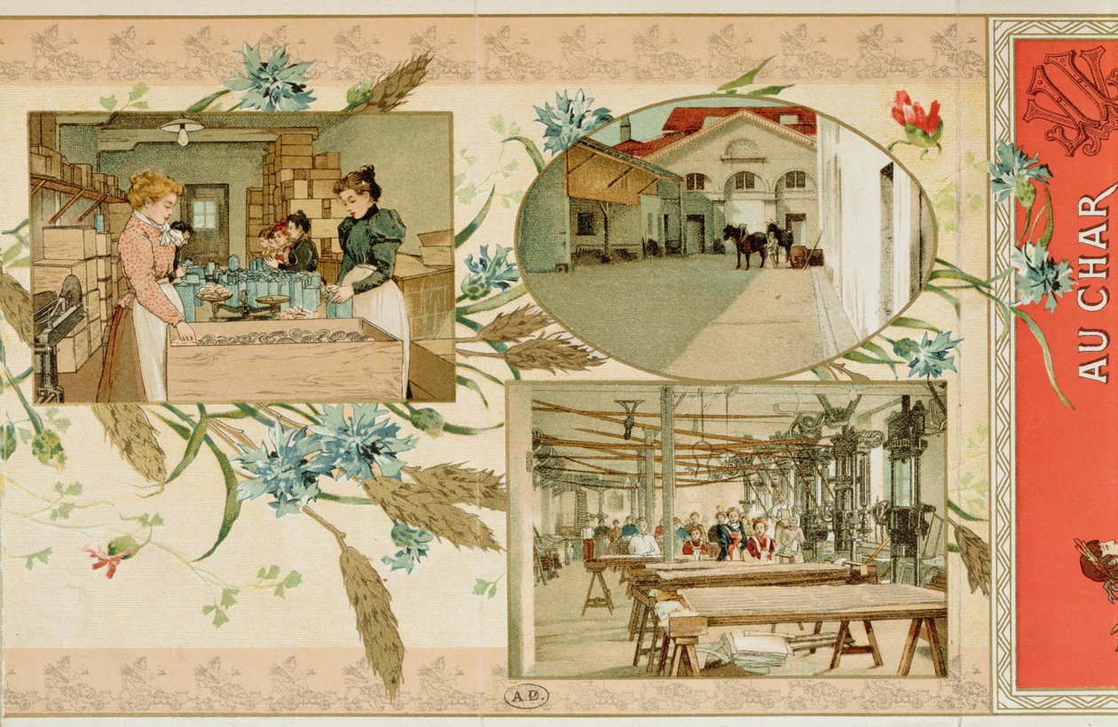 Preparation of Pasta in a factory, c.1900 by French School