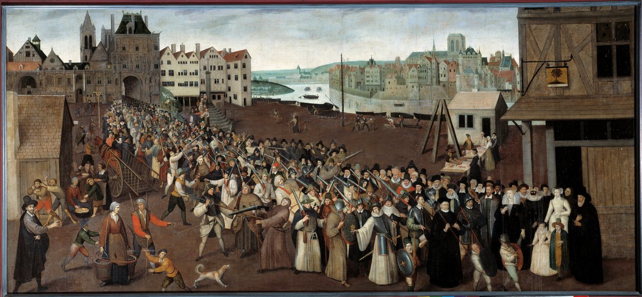 Procession of the League in Place de Greve Leaving the Arcade of Saint Jean in Paris by French School