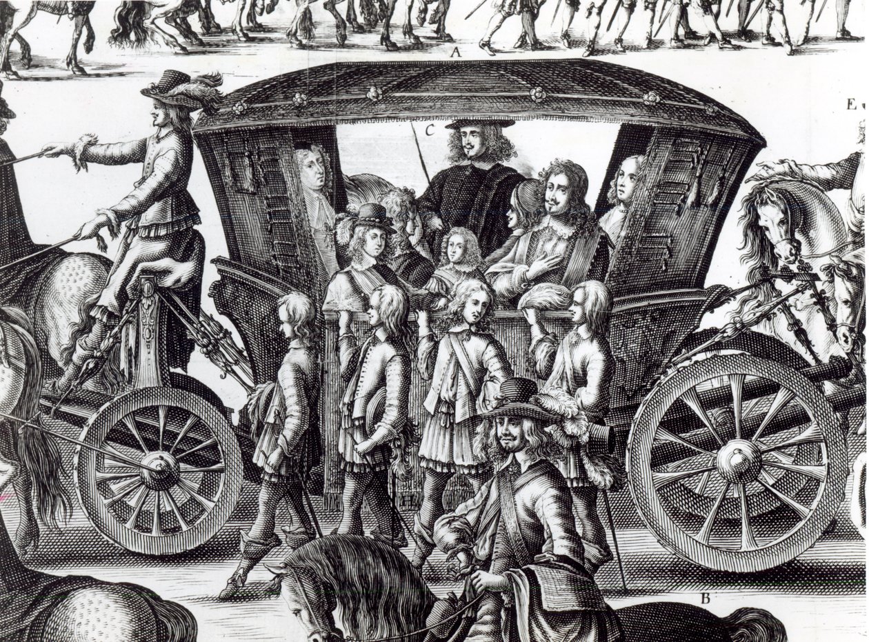 Procession of the entry of the young king Louis XIV as a child in the city of Paris on the 18th August 1649 (detail) by French School