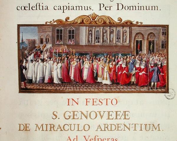 Procession of the Reliquary of St. Genevieve by French School