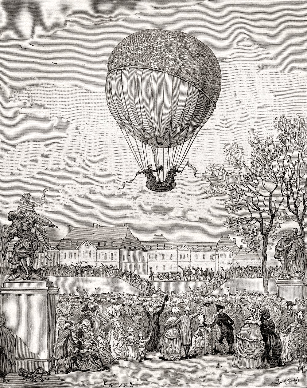 Professor Jacques Charles and Nicolas-Louis Robert fly the world
