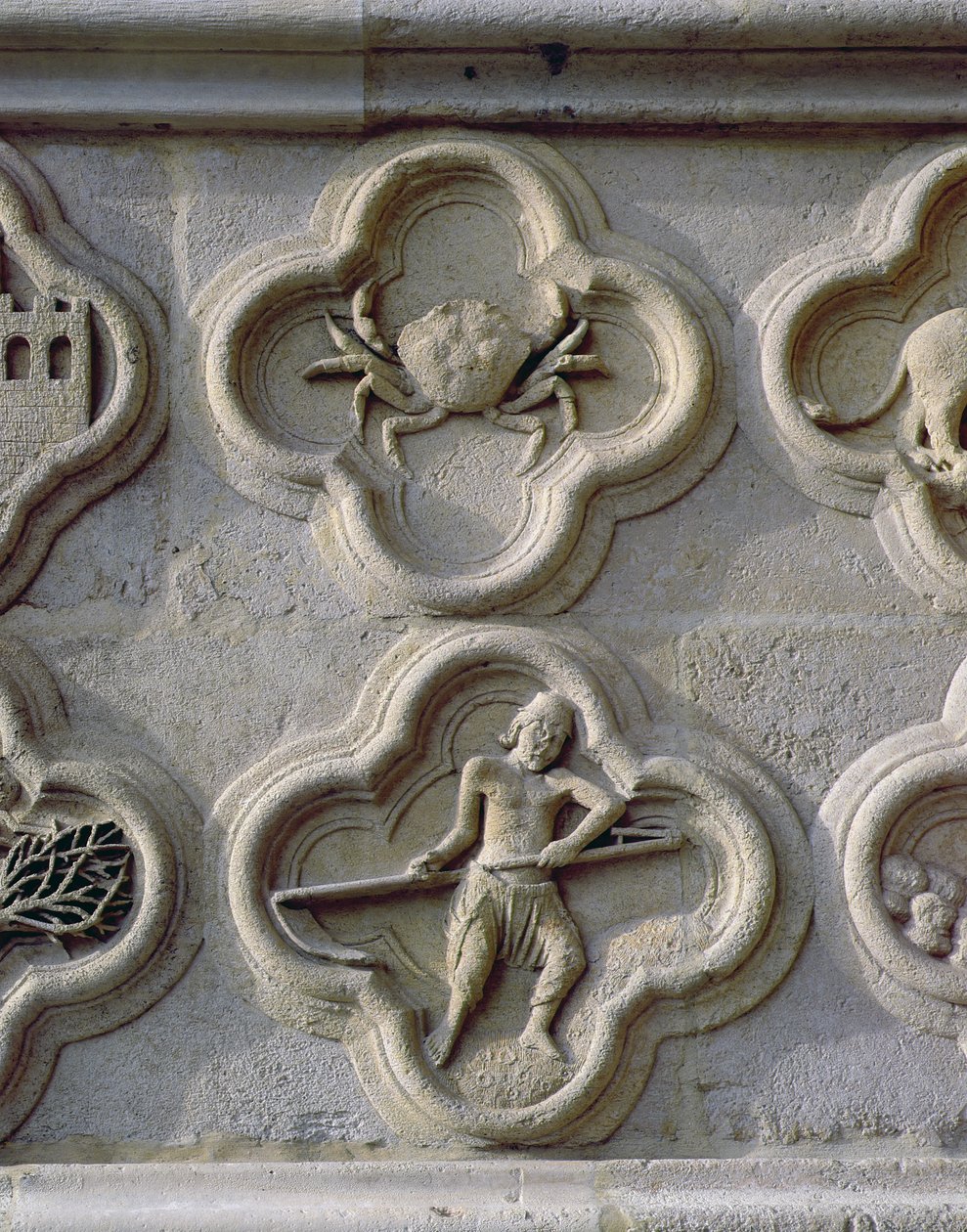 Quatrefoils Depicting Cancer and June by French School