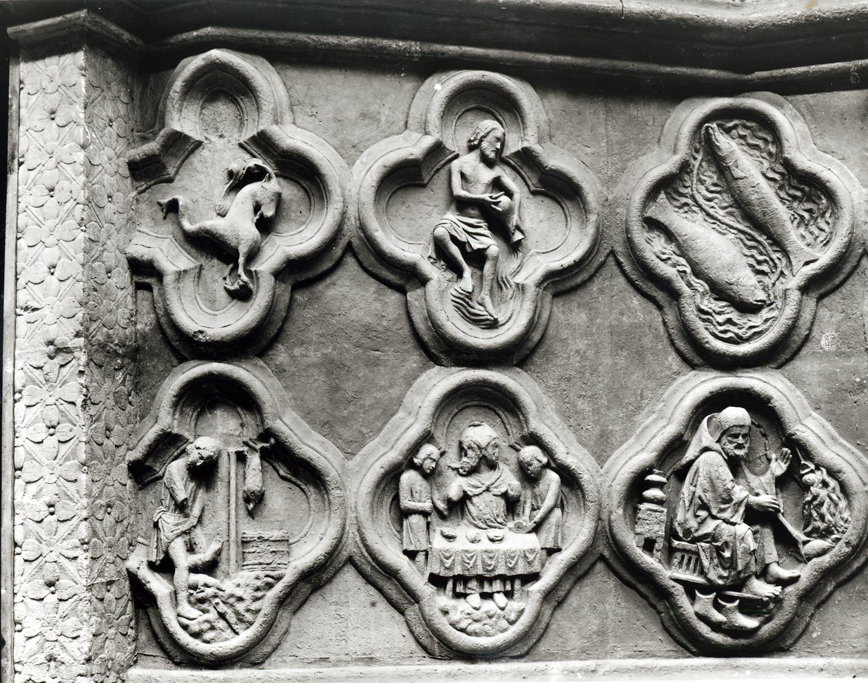 Quatrefoils with the Signs of the Zodiac and the Labours of the Year, from the Cathedral of Notre-Dame in Amiens by French School