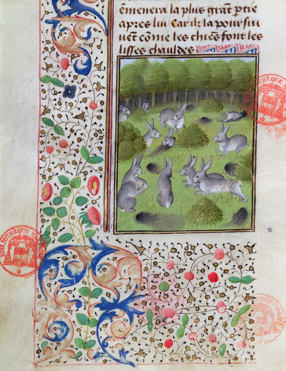 Rabbit Warren, from the Livre de la Chasse by Gaston Phebus de Foix (1331-91) by French School