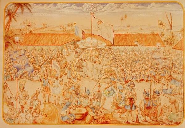Reception given by the King of Dahomey for the French Envoys by French School