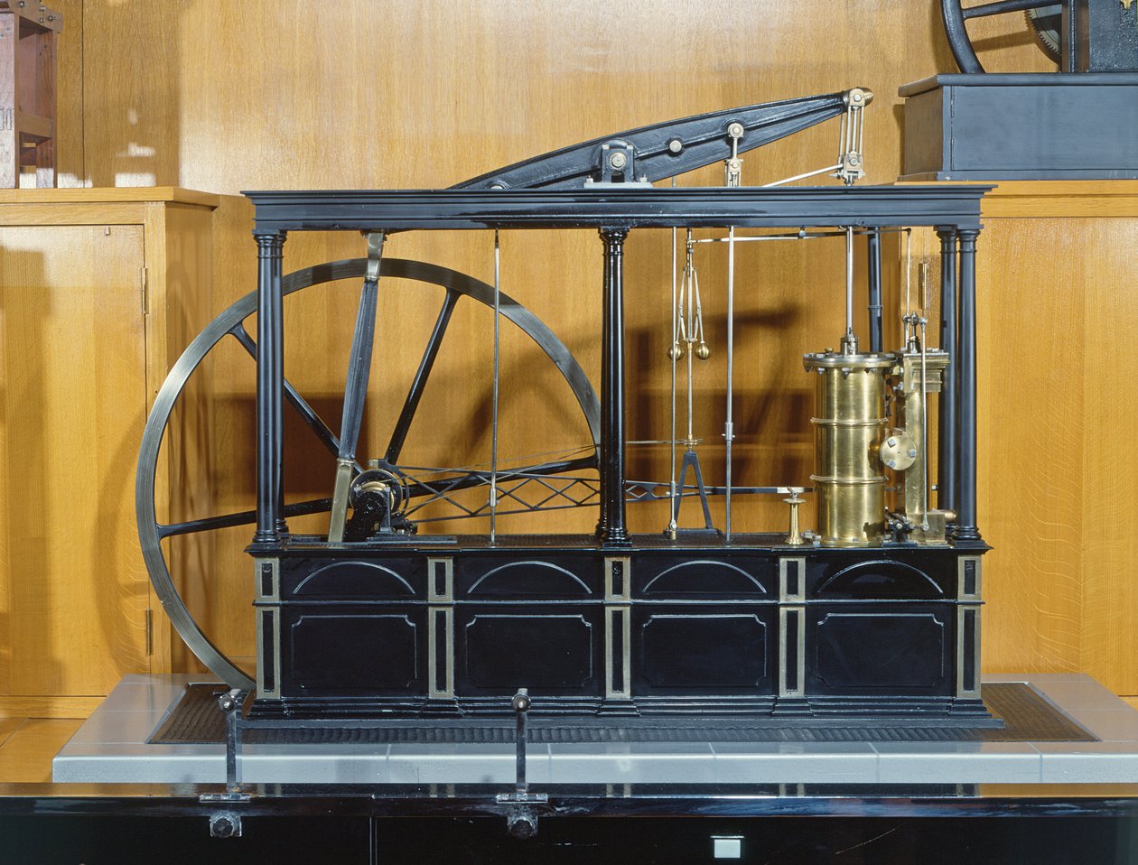 Reconstruction of the Steam Engine Designed by James Watt by French School