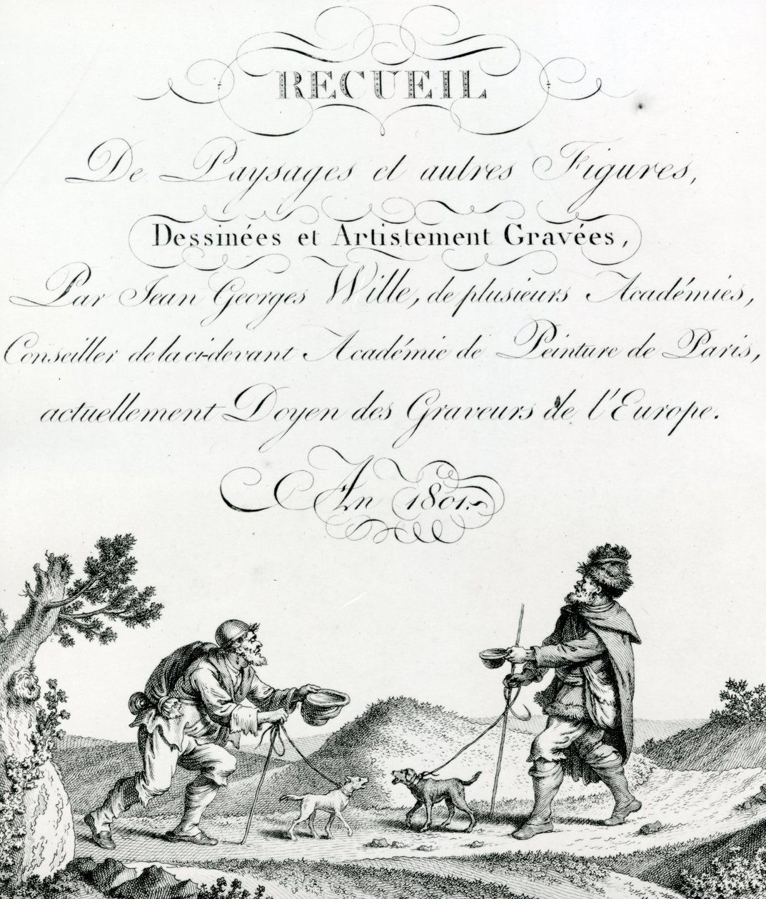 Recueil de Paysages et autres figures, dessinees et Artistement Gravees by Johann Georg Wille by French School