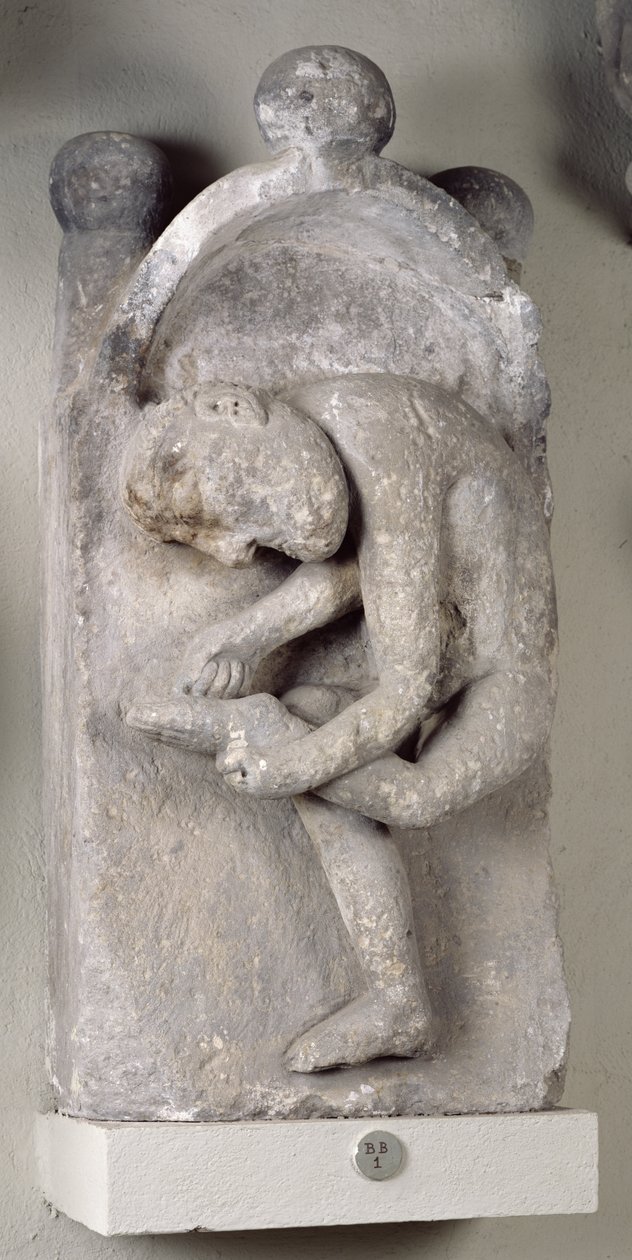 Relief depicting a man removing a thorn from his foot by French School