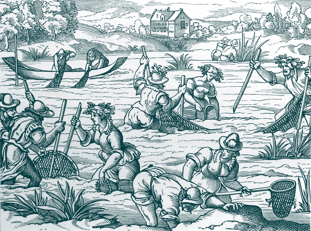 River Fishing by French School