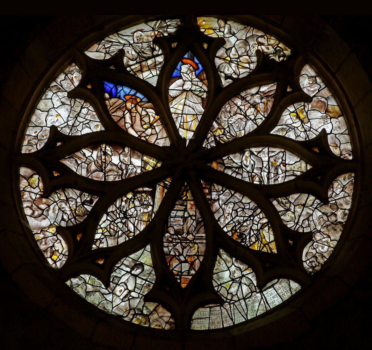 Rose Window Given by Jehan Carera de la Hasse; It Features the Seven Sorrows of the Virgin and New Testament Scenes by French School