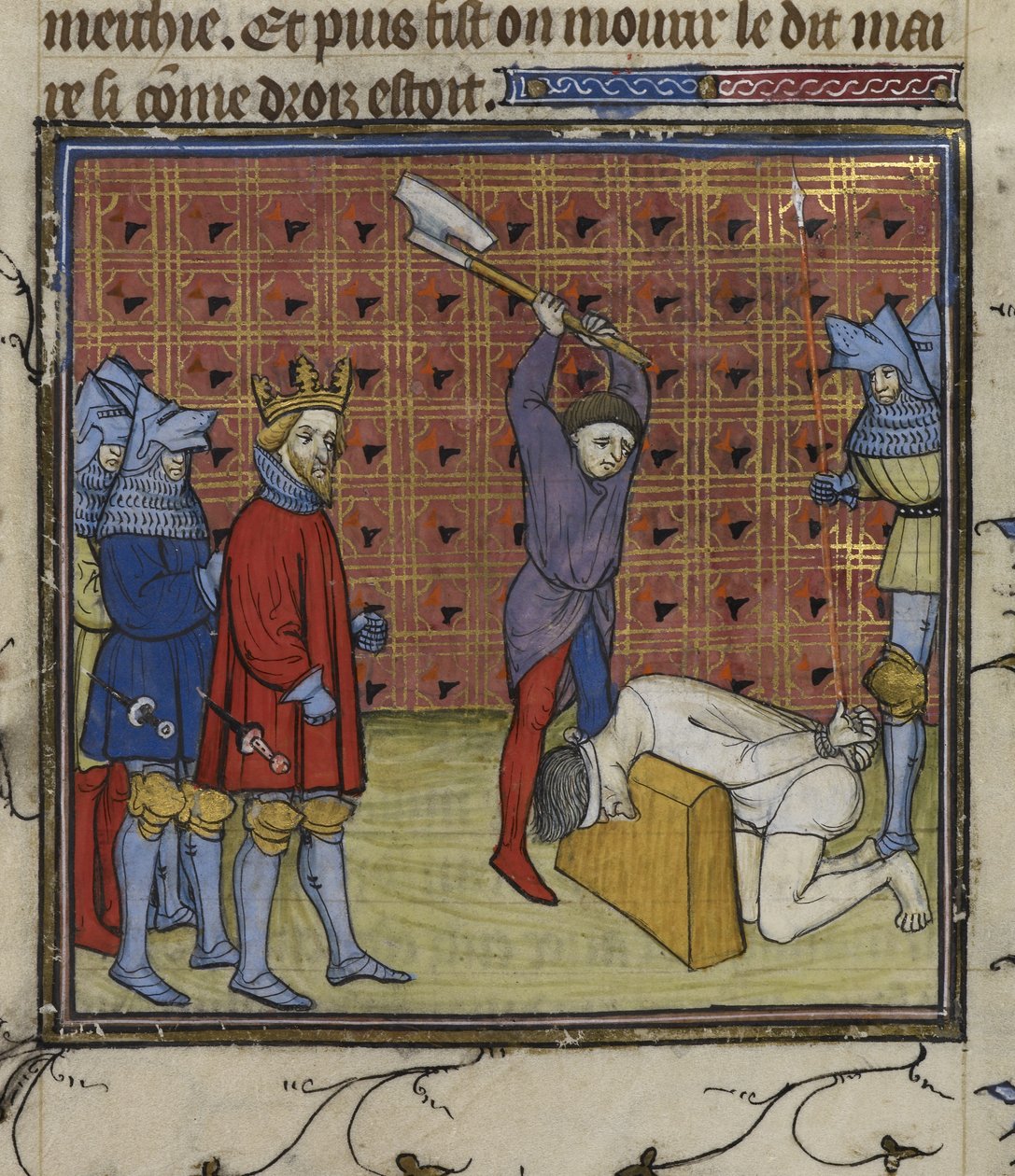 Leaders of the Jacquerie uprising against the French nobility beheaded on the orders of the King of Navarre, from the 