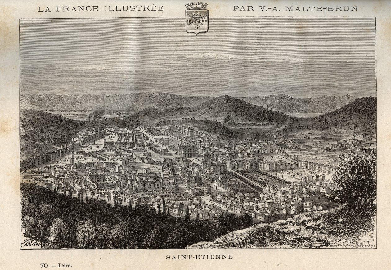 Saint-Etienne - engraving in 
