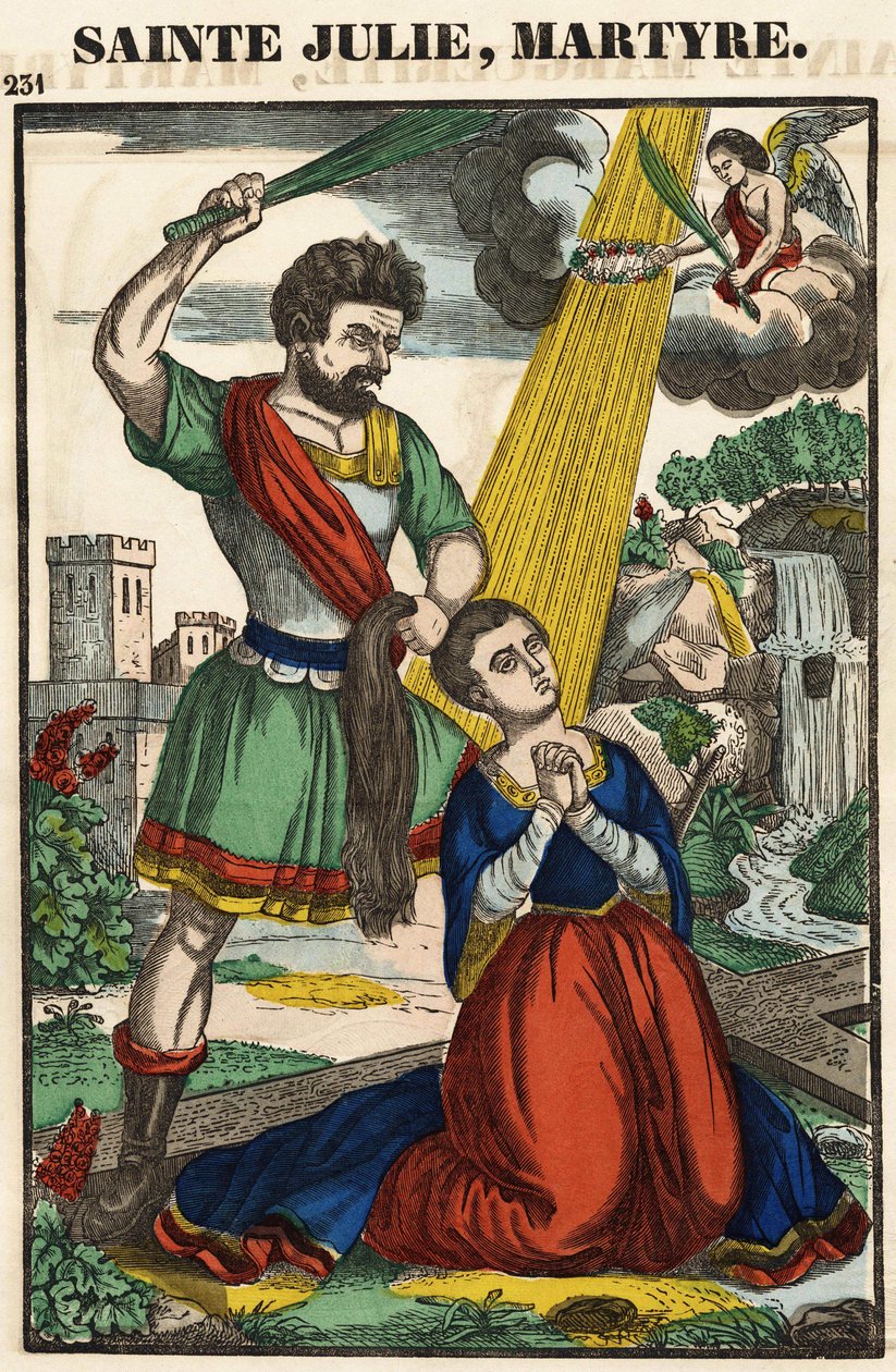 Saint Julia, Martyrdom, 19th Century Epinal Image by French School