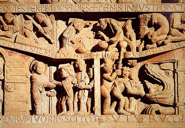 Saint Peter Receives the Blessed into Heaven and the Damned Fall into the Jaws of Hell (detail) by French School