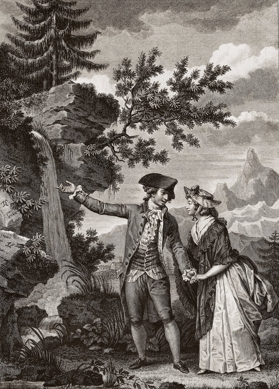 Saint Preux and Julie - engraving of 1793 for 