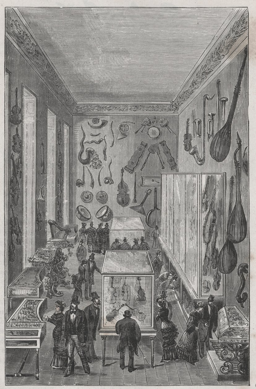 Salle du Musee du Conservatoire National de Musique de Paris (engraving) by French School