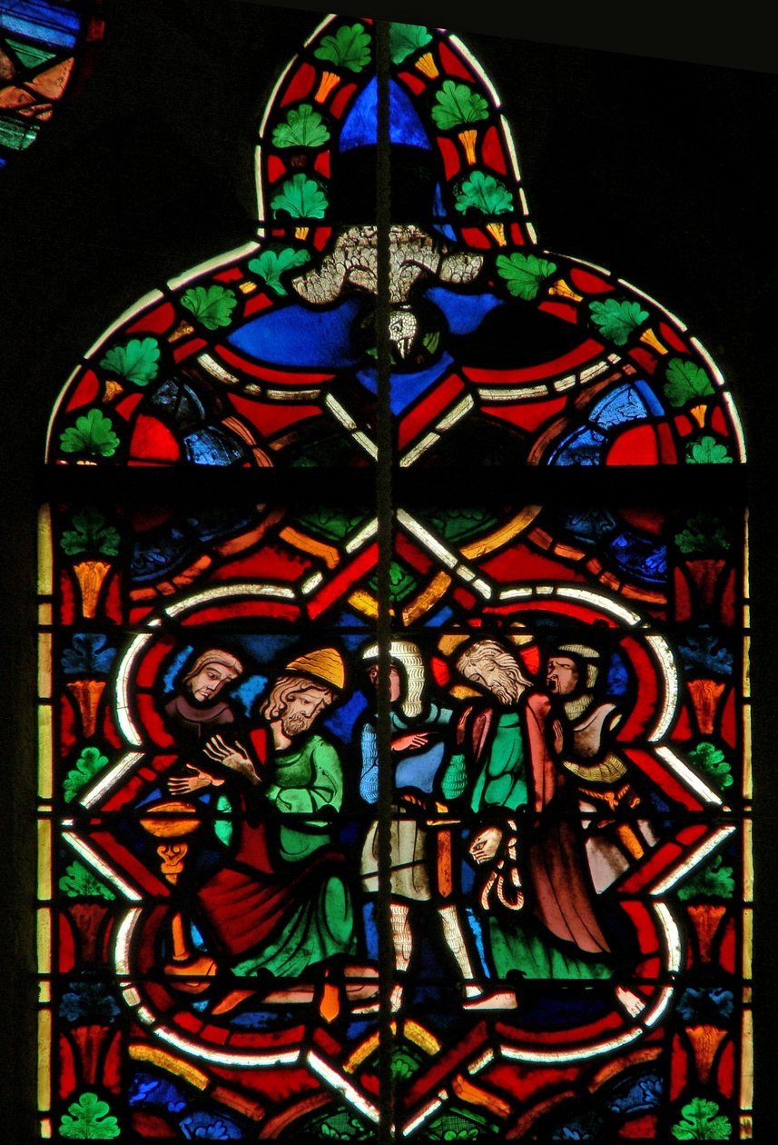 Scene depicting Pilate washing his hands; the Dove of the Holy Spirit by French School