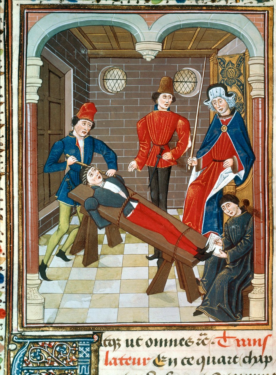 Scene of Interrogation and Punishment on the Rack by French School