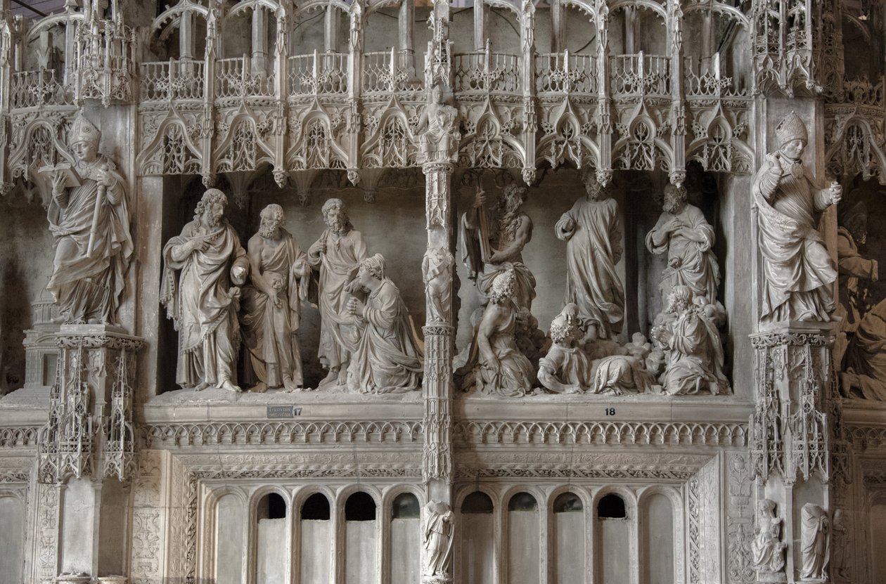 Scene of the choir of the cathedral of Chartres: Transfiguration, Jesus and the Cananean by French School