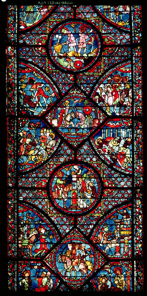 Scenes from the Life of Charlemagne (747-814) from the ambulatory, c.1215-25 by French School