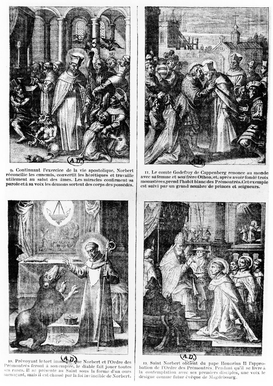 Scenes from the life of Saint Norbert, founder of the Premonstratensian order of canons regular by French School