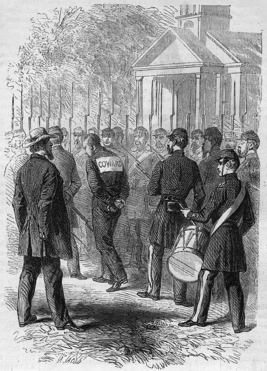 Punishment of a soldier during the American Civil War by French School