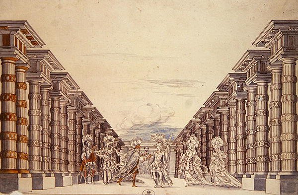 Set Design for an Unidentified Play by French School