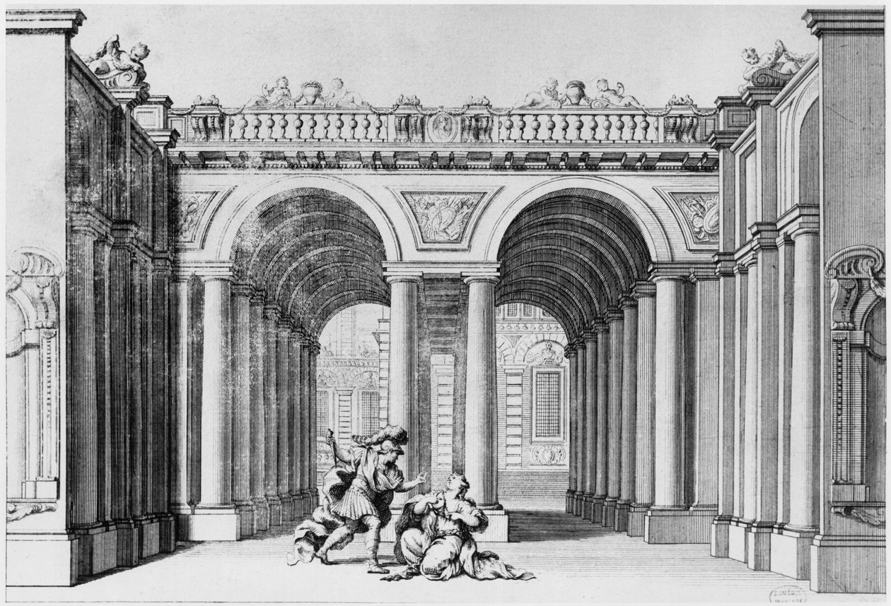 Set design for an unidentified play by French School
