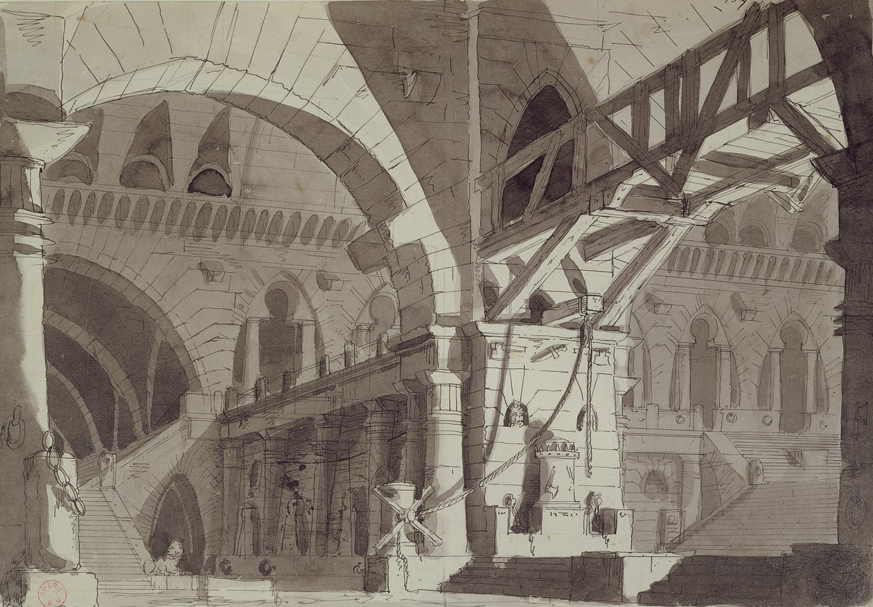 Set design in the style of Piranesi