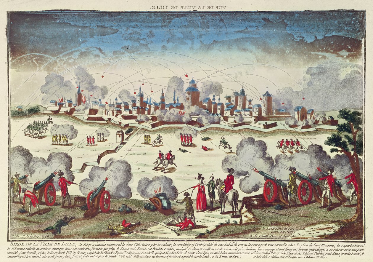 Siege and Bombardment of Lille by Albert de Saxe-Teschen, September-October 1792 by French School