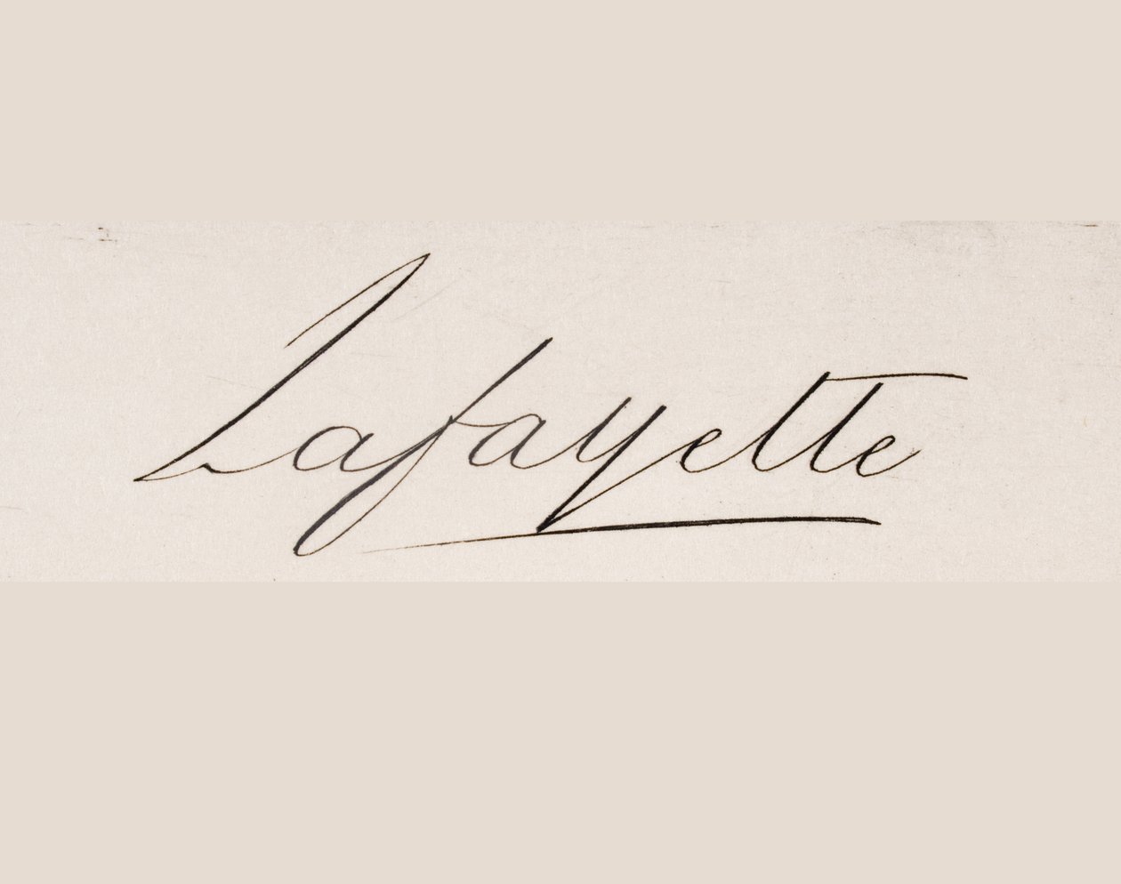 Signature of Marie-Joseph-Paul-Yves-Roch-Gilbert du Motier, Marquis de Lafayette by French School