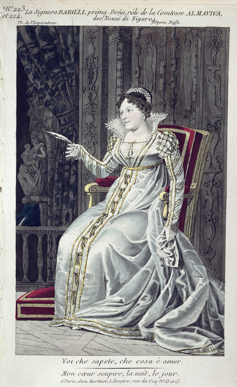 Signora Barilli in the Role of Countess Almaviva in The Marriage of Figaro by French School