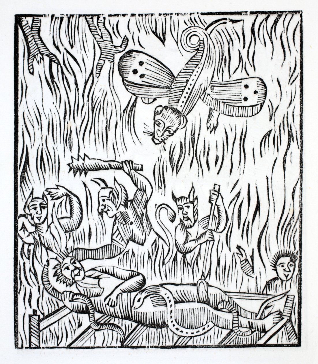 Small Drawing of the Unhappy State of a Damned Soul by French School
