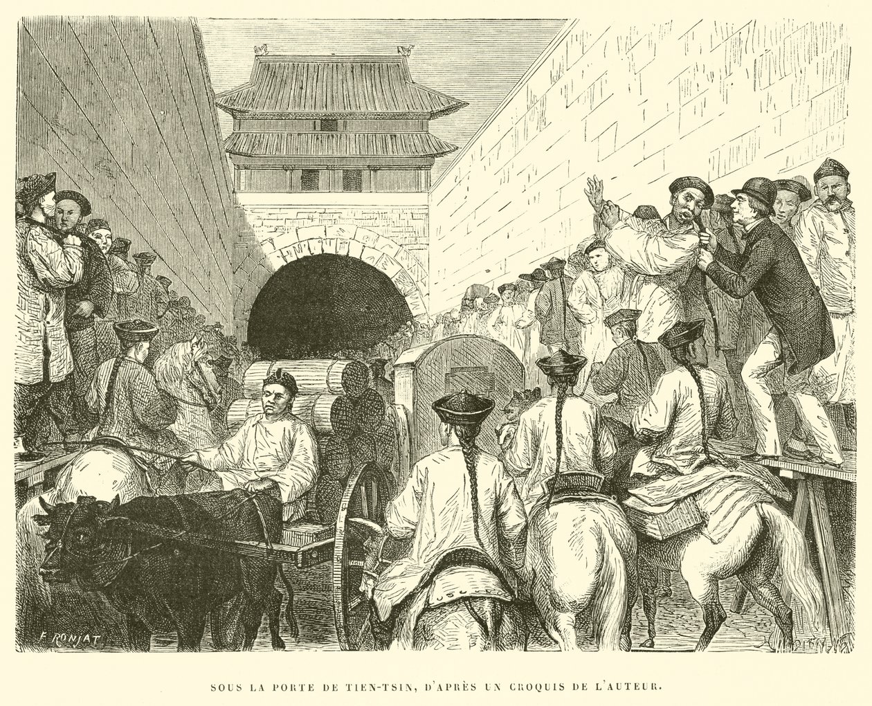 Under the Gate of Tianjin, After a Sketch by the Author by French School