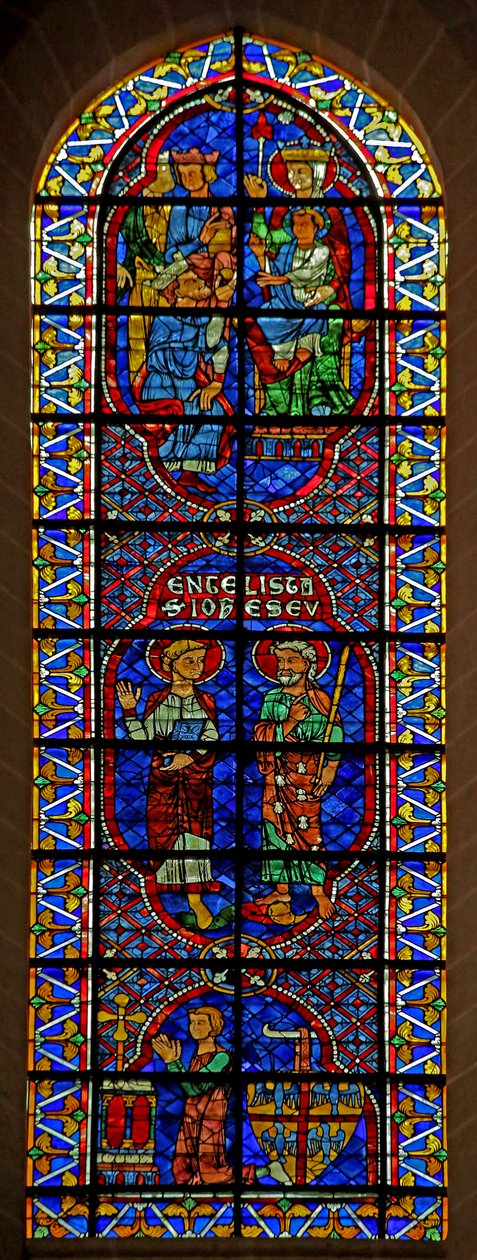 Ss John and James; Adoration of the Magi; Donor: Bouchard de Marly by French School