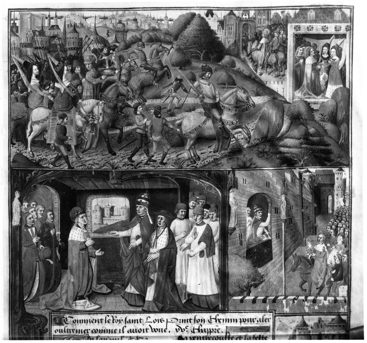 St. Louis (1214-70) Leaving for the Crusade by French School