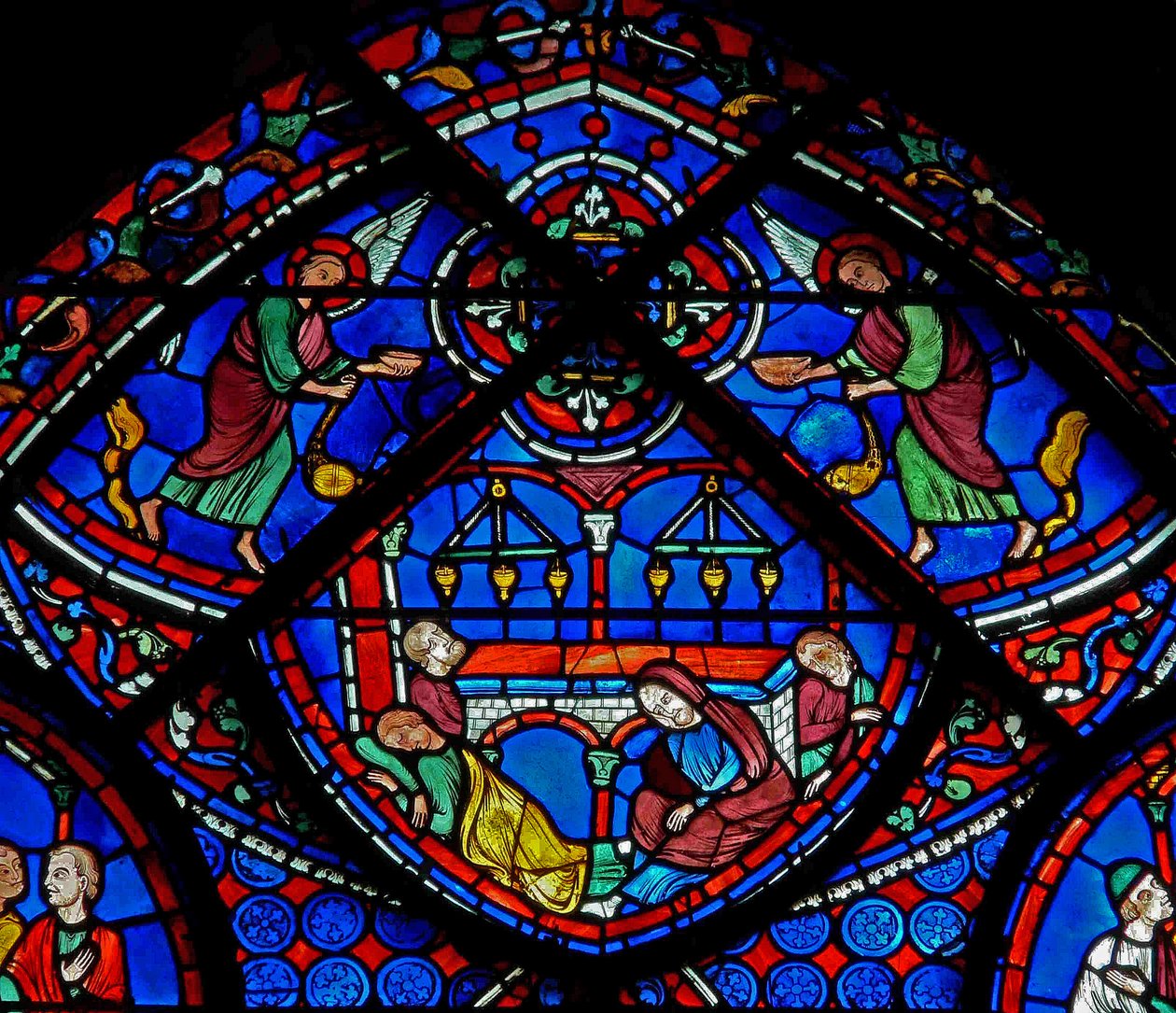 St Thomas - His Tomb with Sick Pilgrims and Angels by French School