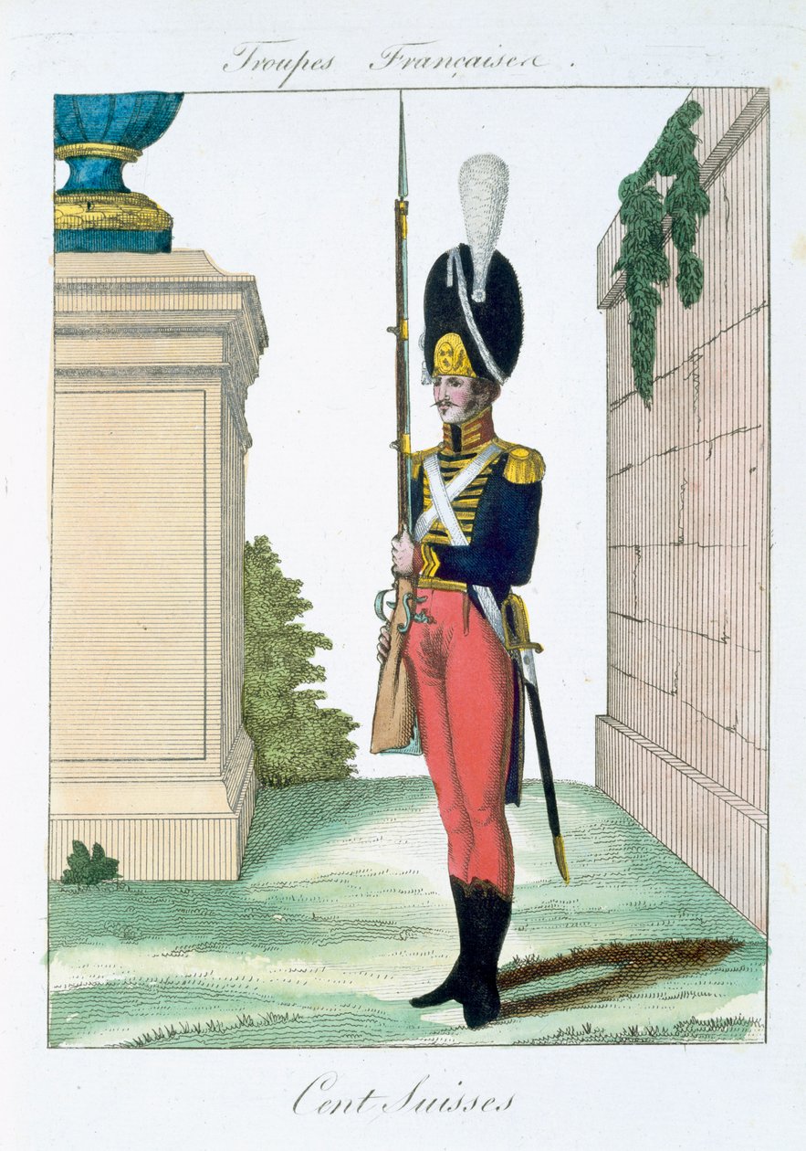Swiss Centurian, from Troupes Francaises, pub. chez Basset, Paris, c.1790 by French School