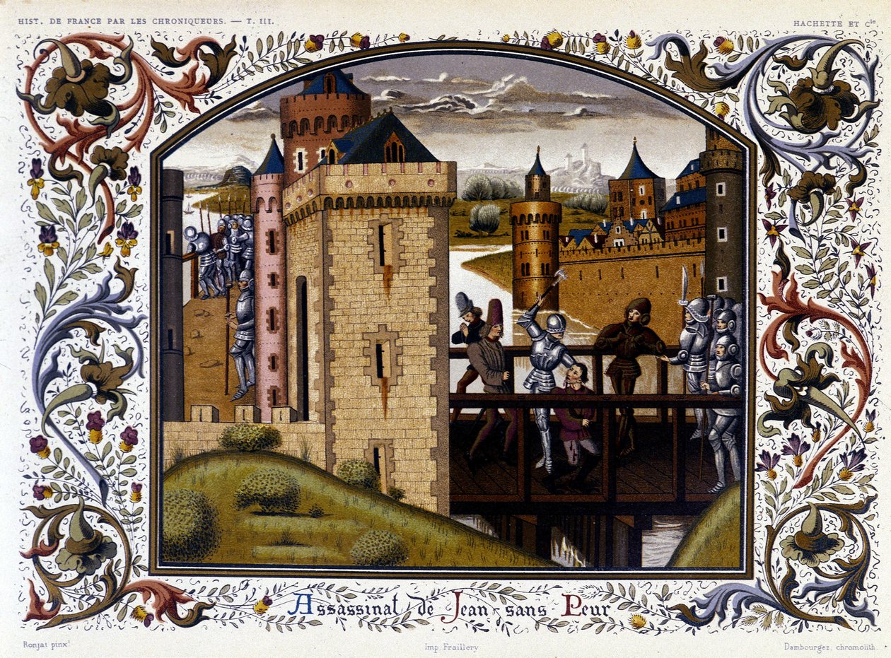 Tanguy du Chatel assassinating Jean sans peur at the bridge of Montereau by French School