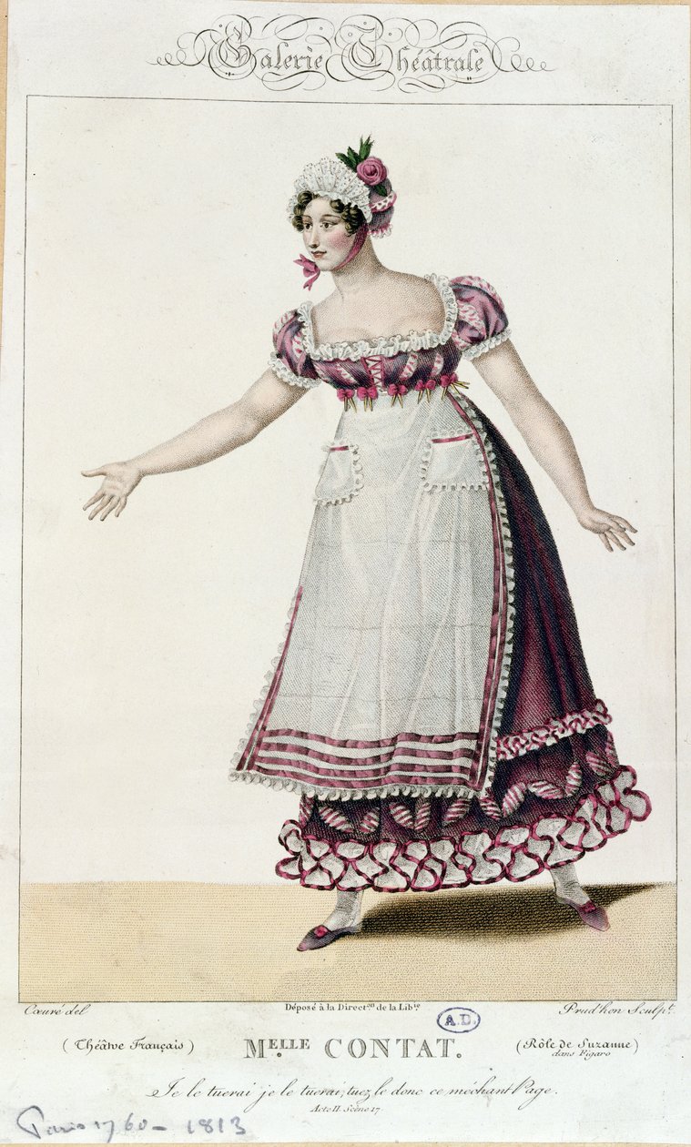 The Actress Mademoiselle Contat in the Role of Suzanne in The Marriage of Figaro by Pierre Augustin Caron de Beaumarchais by French School