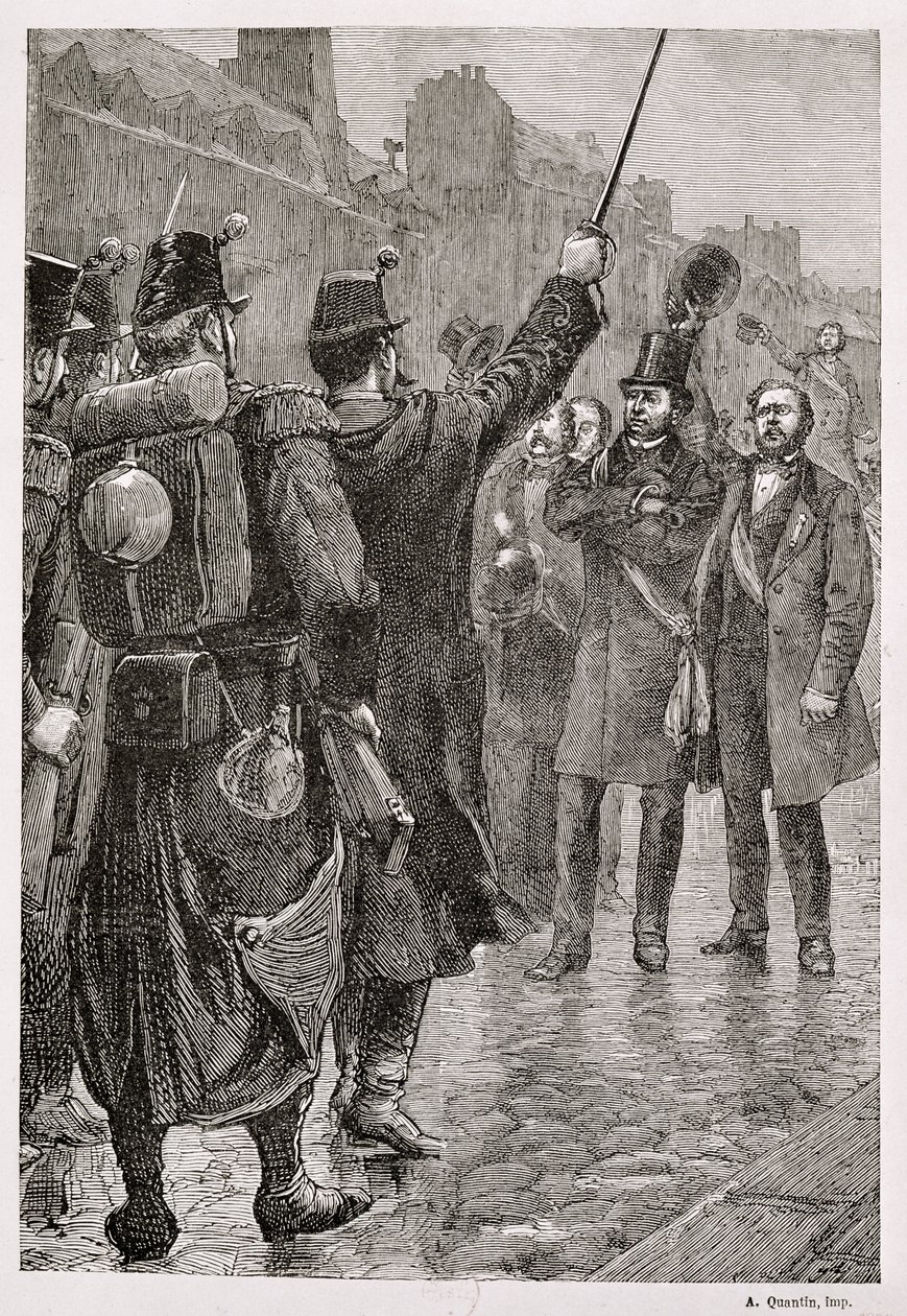 The Arrest of Victor Schoelcher (1804-93) at the Saint-Antoine Barricade, 4th December 1851 by French School