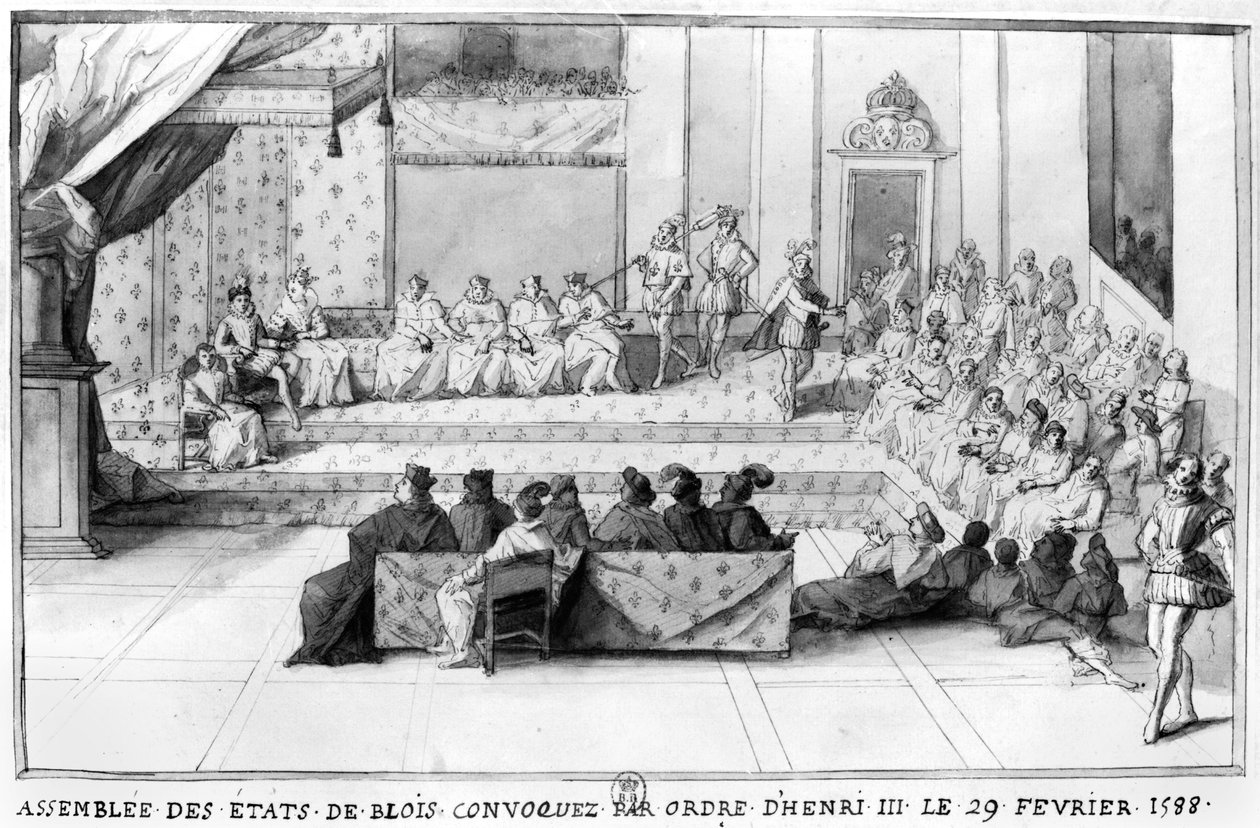 The Assembly of the Blois Estates convened on the 29th February 1588 by Henri III, King of France by French School