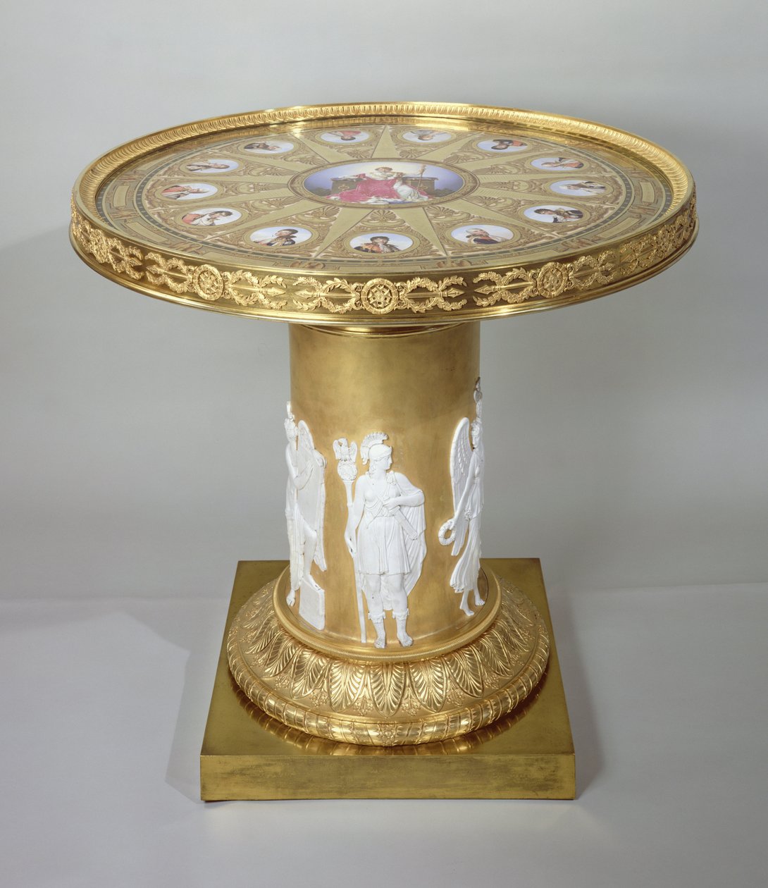 The Austerlitz Table, inlaid with Sevres plaques commemorating Napoleons victory at Austerlitz, 1808-10 by French School