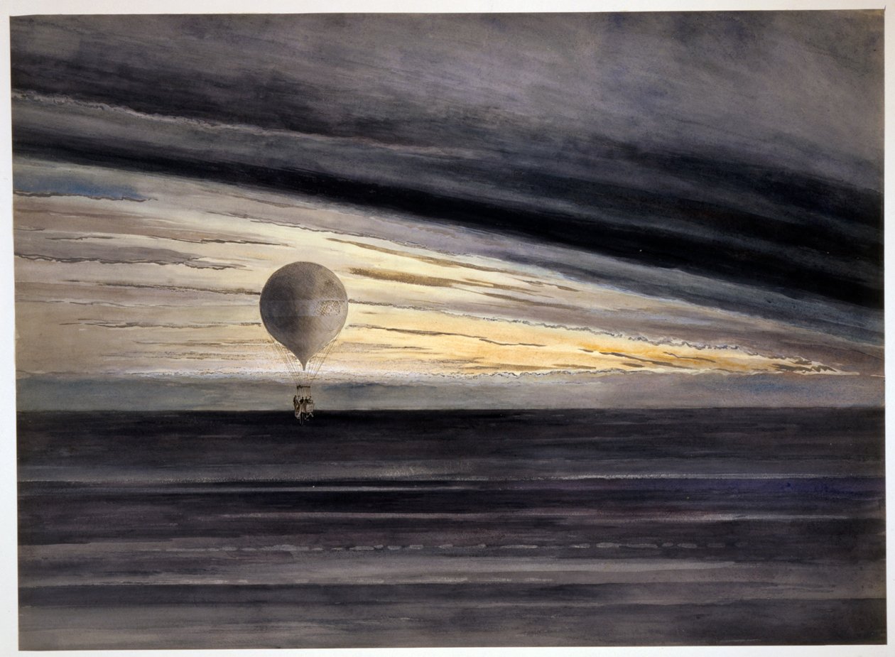 The Balloon, Zénith, During a Long Distance Flight from Paris to Bordeaux in March, 1875 by French School
