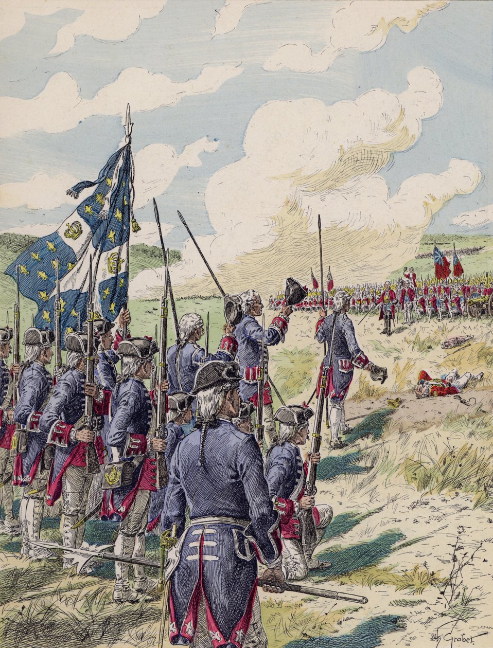 The Battle of Fontenoy by French School