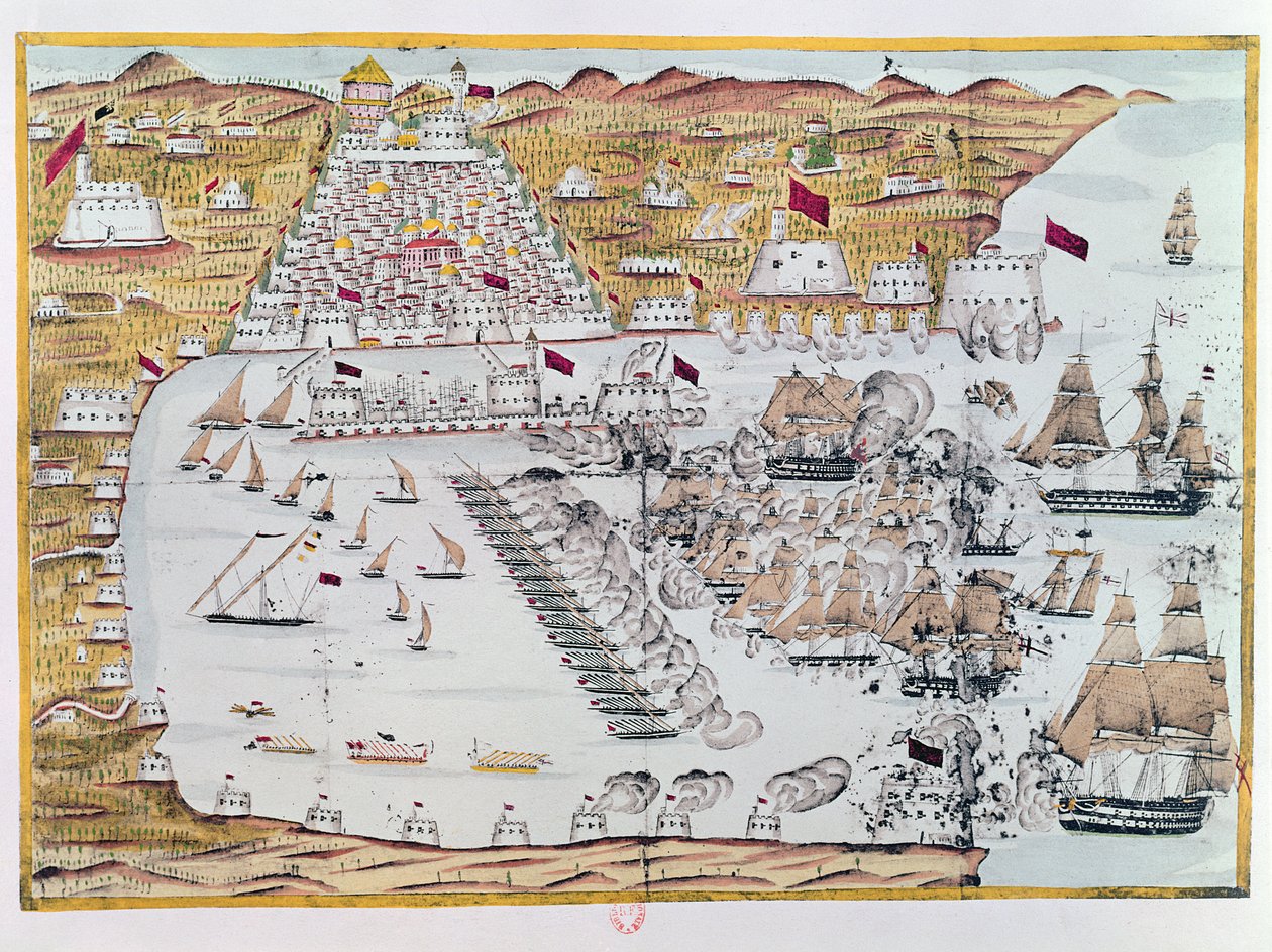 The Bombardment of Algiers by the Anglo-Dutch Fleets on 27th August 1816 by French School